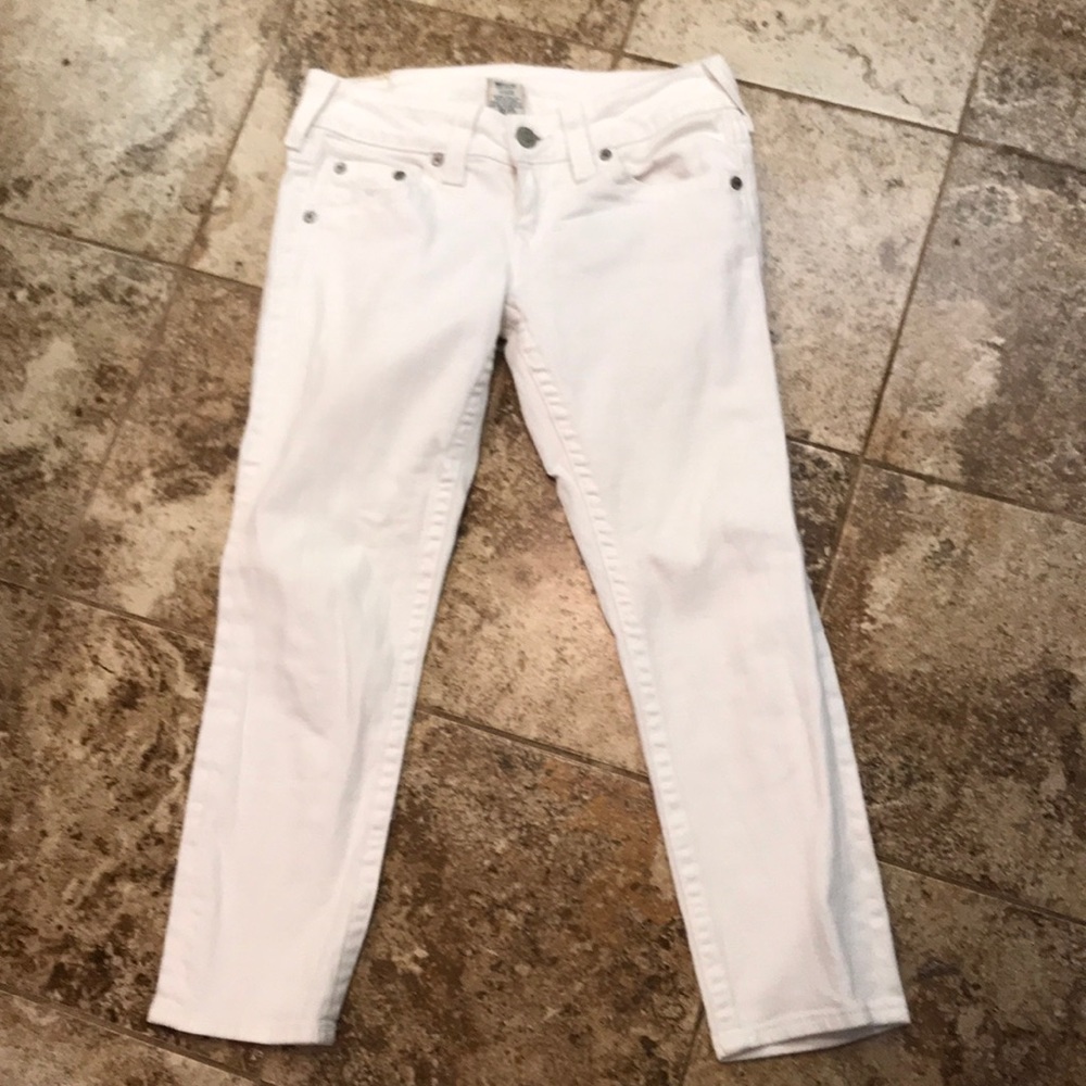 True religion white denim capris